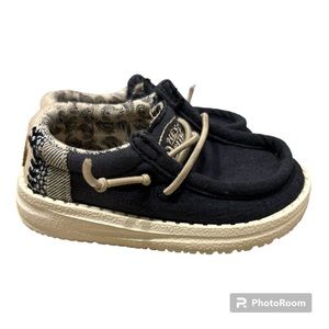 HEYDUDE Boys' Wally Sport Mesh Navy Blue Shoes Size 5